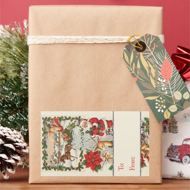 Sticker Rectangulaire Santa's Sleigh Ride: Classic Holiday (vacances)