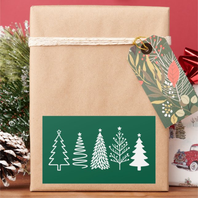 Sticker Rectangulaire Sapin de Noël  (vacances)