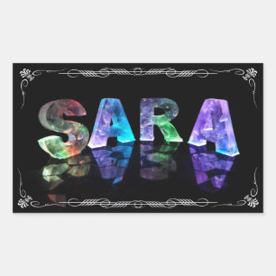 Sticker Rectangulaire Sara - Le nom Sara en lumières 3D (Photographie)