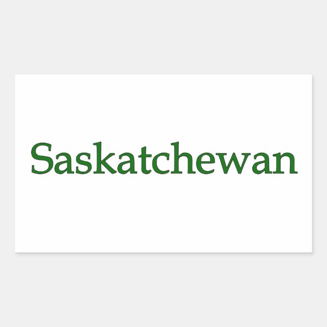 Sticker Rectangulaire Saskatchewan Canada (logo textuel) (Devant)