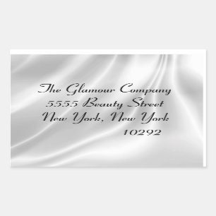 Sticker Rectangulaire Satin blanc élégant