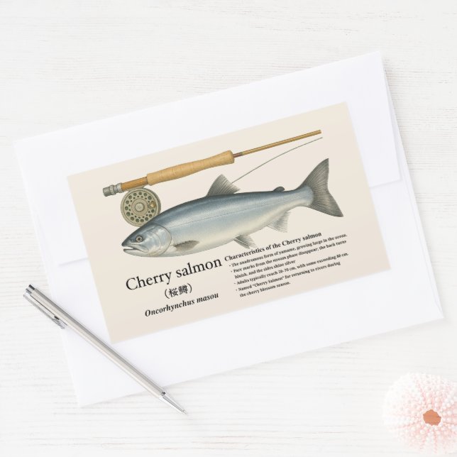 Sticker Rectangulaire Saumon masou (Oncorhynchus masou) (Enveloppe)