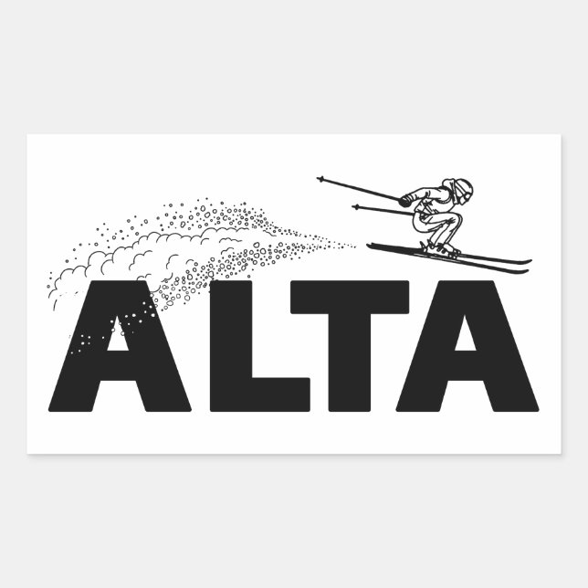 Sticker Rectangulaire Sauteur à ski Alta Utah (Devant)