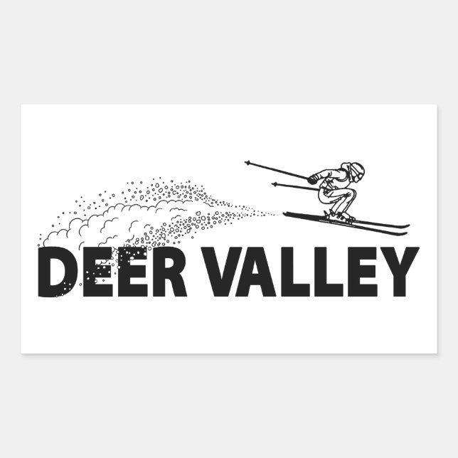 Sticker Rectangulaire Sauteur à ski de Deer Valley Utah (Devant)