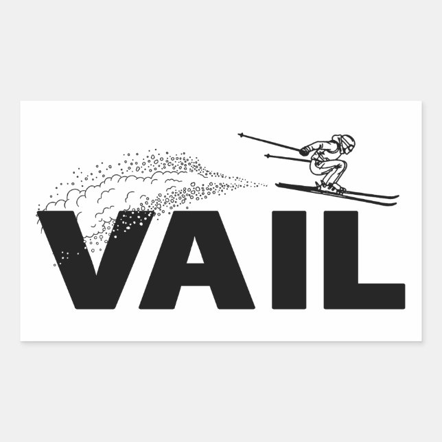 Sticker Rectangulaire Sauteur à ski de Vail Colorado (Devant)