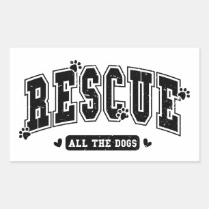 Sticker Rectangulaire Sauver tous les chiens en détresse