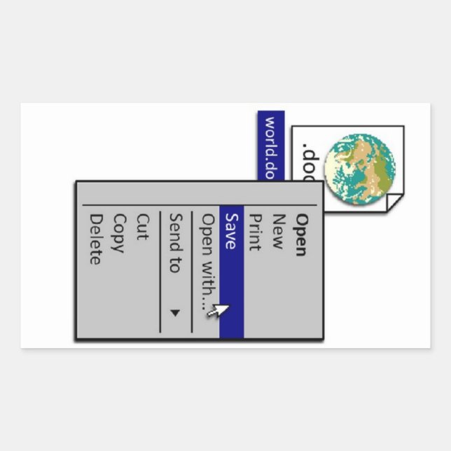 Sticker Rectangulaire Sauvez le monde, partout dans le monde (Devant)