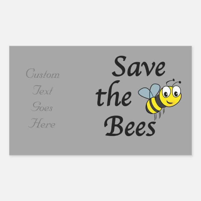 Sticker Rectangulaire Sauvez les abeilles (Devant)