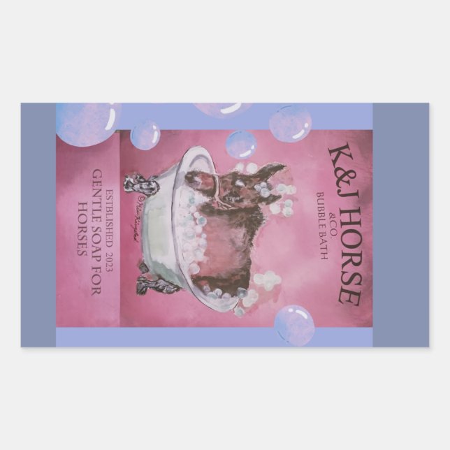 Sticker Rectangulaire savon de bain pour bébé racehorse (Devant)