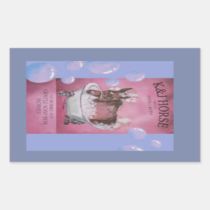Sticker Rectangulaire savon de bain pour bébé racehorse