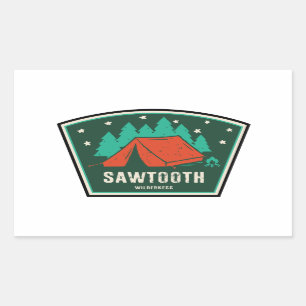 Sticker Rectangulaire Sawtooth Wilderness Idaho Camping