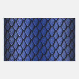 Sticker Rectangulaire Scales de dragon bleu