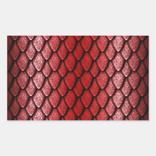 Sticker Rectangulaire Scales Red Dragon