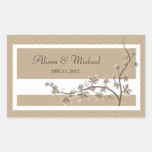Sticker Rectangulaire Sceau Brown floral-Mariage