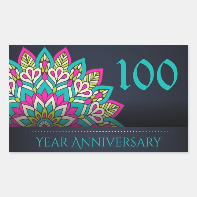 Sticker Rectangulaire Sceau d'enveloppe 100 ans (Devant)