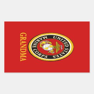 Sticker Rectangulaire Sceau officiel de la marine américaine - grand-mèr