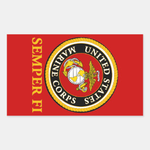 Sticker Rectangulaire Sceau officiel de la marine américaine - Semper Fi