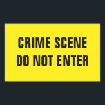 Sticker Rectangulaire Scène criminelle<br><div class="desc">Scène de crime arrière - plan jaune avec le texte personnalisé "SCÈNE DE CRIME NE PAS ENTRER"</div>