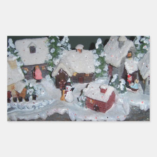 Sticker Rectangulaire Scène hivernale de vacances suédoise
