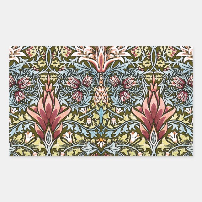 Sticker Rectangulaire Schéma floral William Morris Snakeshead (Devant)