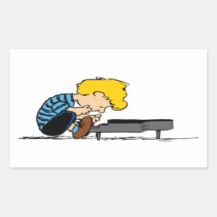 Sticker Rectangulaire Schroeder Charlie Musique Brown