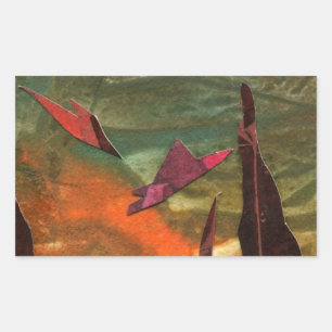 Sticker Rectangulaire Sci-Fi "Oiseaux de feu" formes de vie alien en vol