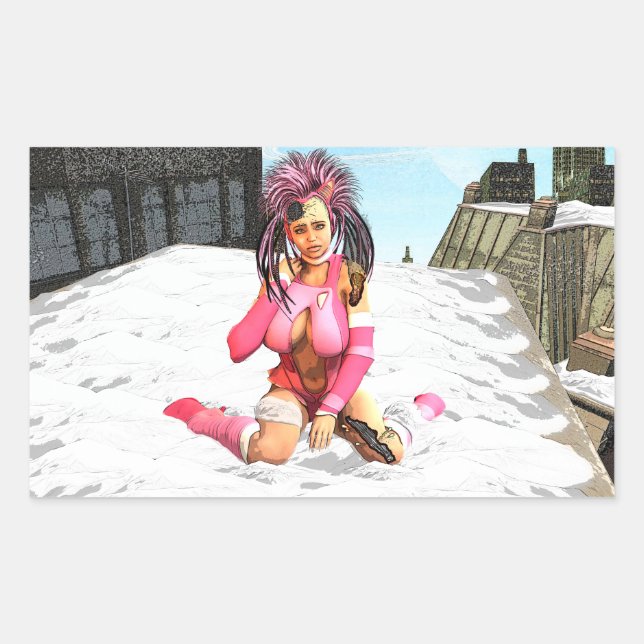 Sticker Rectangulaire Sci Fi Snow Punk (Devant)