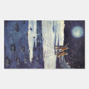 Sticker Rectangulaire Science-fiction vintage Astronaute Aliens sur la L