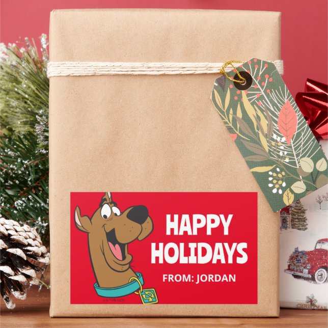 Sticker Rectangulaire Scooby-Doo Joyeux Visage | Personnalisé (vacances)