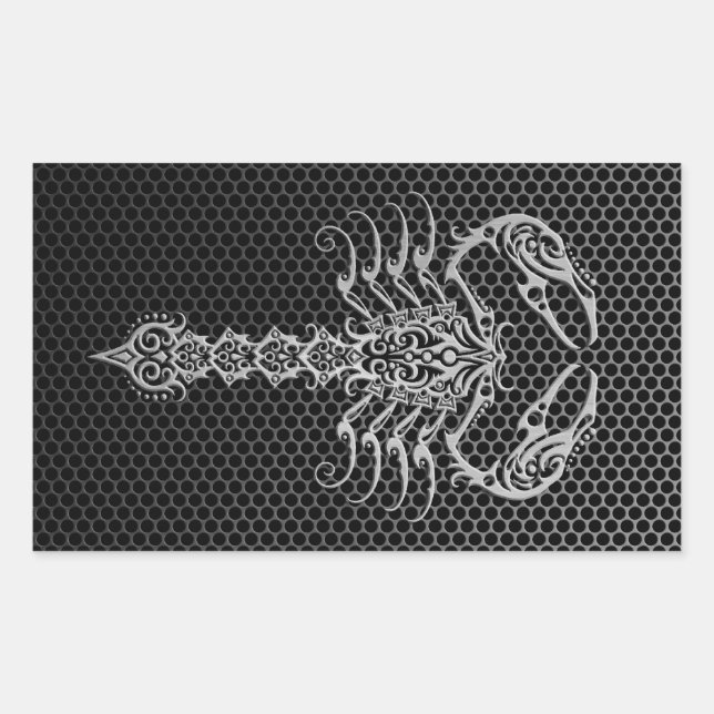 Sticker Rectangulaire Scorpion en acier (Devant)