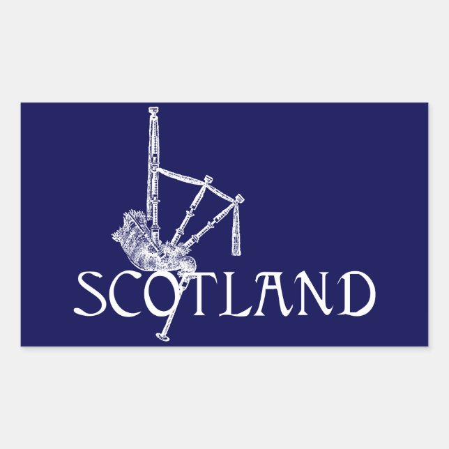 Sticker Rectangulaire Scotland Bagpipes, Scotland Design (Devant)