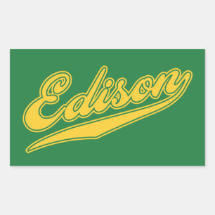 Sticker Rectangulaire Script Edison