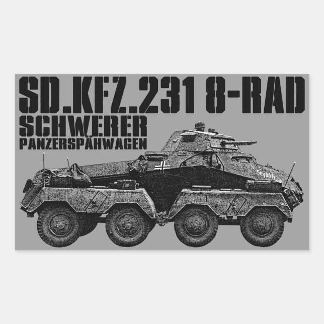 Sticker Rectangulaire Sd.Kfz. 231 (8-Rad) (Devant)