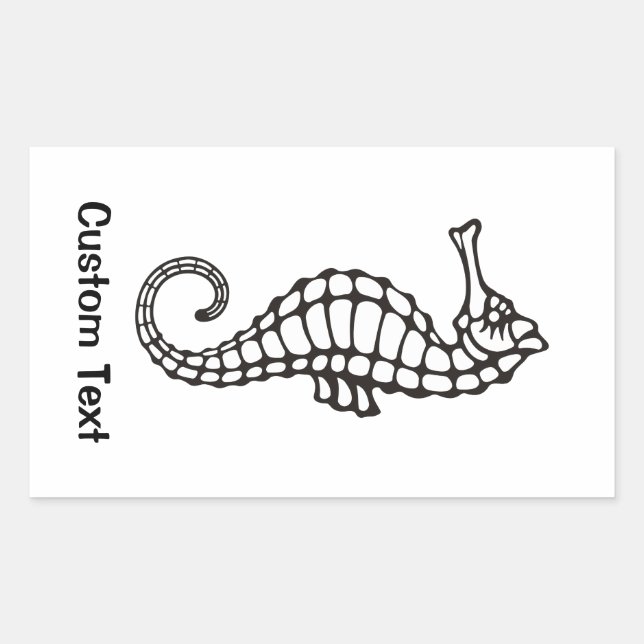 Sticker Rectangulaire Seahorse Black (Devant)