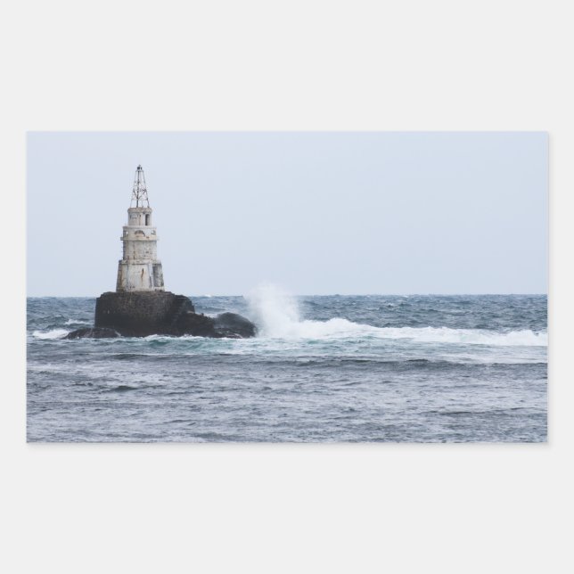Sticker Rectangulaire Seascap with lighthouse (Devant)