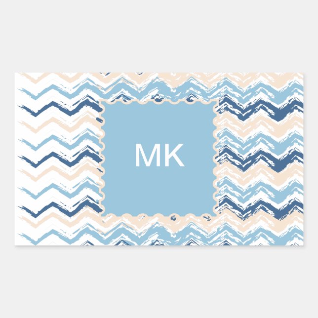Sticker Rectangulaire Seashore Scribble ZigZag (Devant)