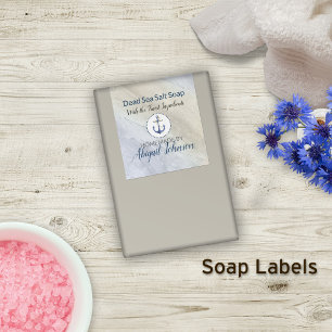 Sticker Rectangulaire Sel de mer mort argile fait maison savon fait main