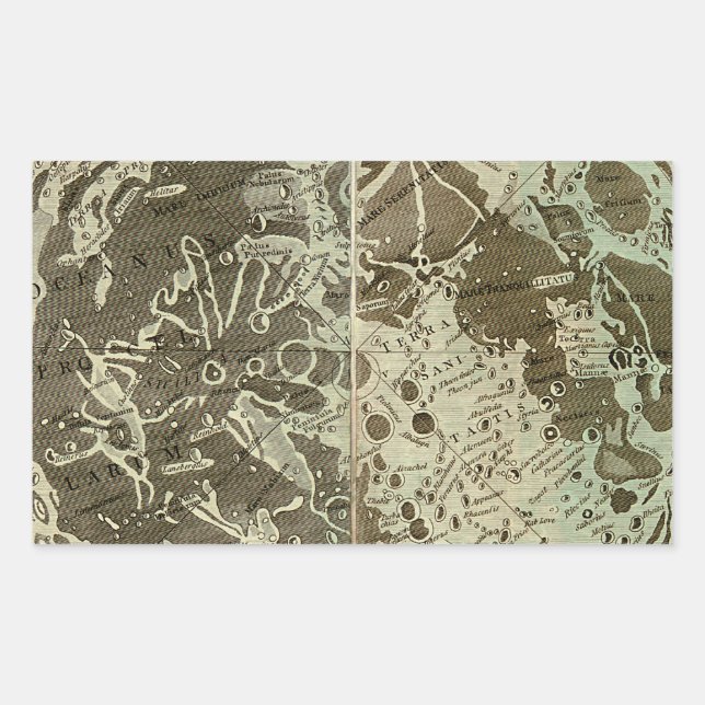 Sticker Rectangulaire Selenographie de Bowles ou une carte de la Lune -  (Devant)