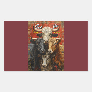 Sticker Rectangulaire Selfie Lovers Vaches