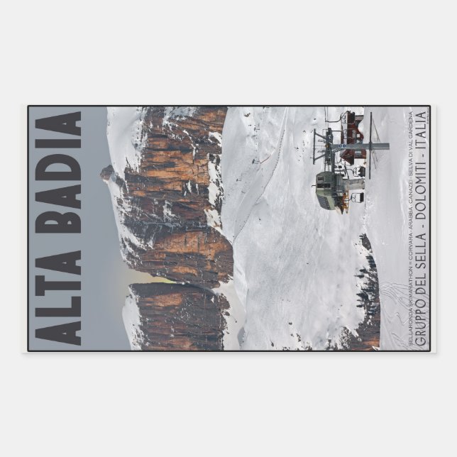 Sticker Rectangulaire Sella Ronda - Alta Badia (Devant)