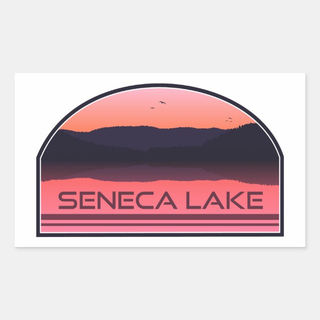 Sticker Rectangulaire Seneca Lake New York Red Sunrise (Devant)