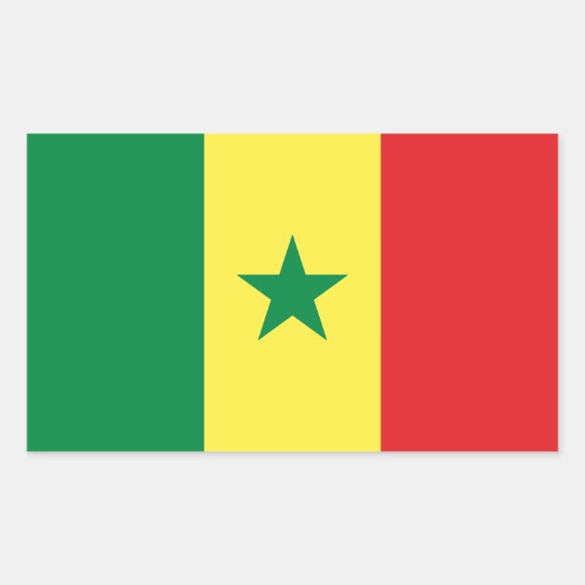Sticker Rectangulaire Senegal Flag (Devant)