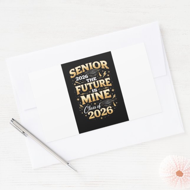 Sticker Rectangulaire Senior 2026 – Mon avenir m'appartient (Enveloppe)