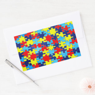 Sticker Rectangulaire Sensibilisation sur l'autisme-Puzzle par Shirley T