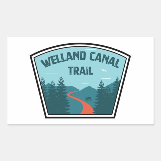 Sticker Rectangulaire Sentier du canal de Welland Ontario Canada (Devant)