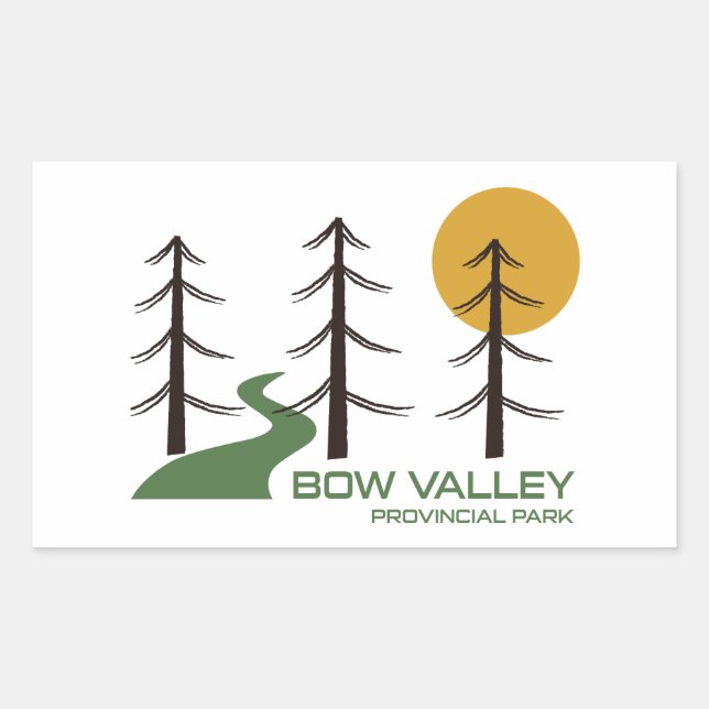 Sticker Rectangulaire Sentier du parc provincial de Bow Valley (Devant)