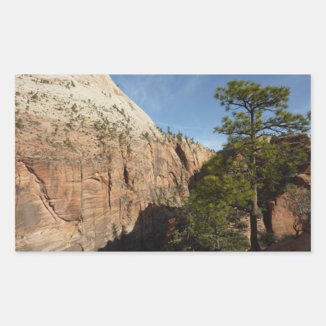 Sticker Rectangulaire Sentier pour Angels Landing dans le parc national  (Devant)