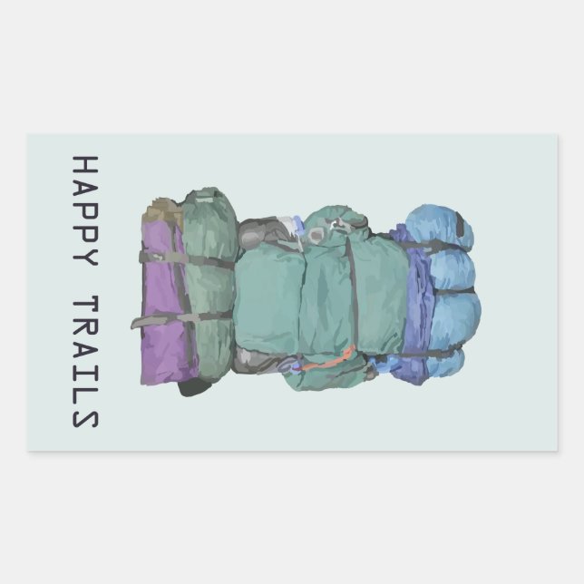 Sticker Rectangulaire Sentiers heureux (Devant)