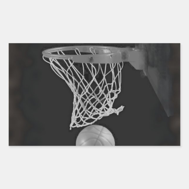 Sticker Rectangulaire Sepia Basketball (Devant)