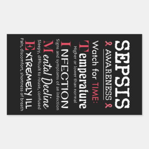 Sticker Rectangulaire Sepsis Awareness Watch pour le guide TIME